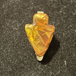 Gold-Toned Gemstone Arrowhead tie clip